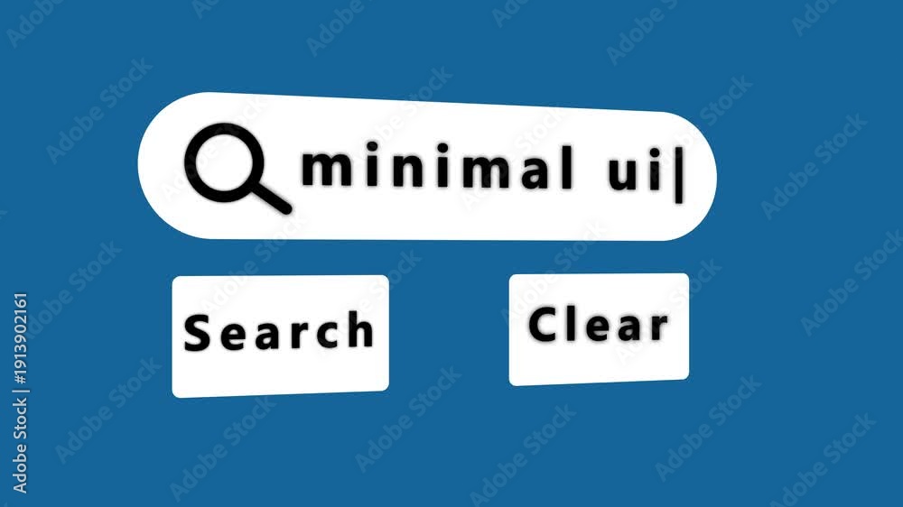 Clear Text Interface Minimalist user interface search bar with magnifying glass and text ...