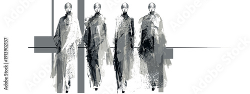 fashion model woman concept for designer , couture , high fashion , avant gard style siluette comcept 