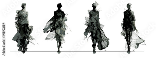 fashion model woman concept for designer , couture , high fashion , avant gard style siluette comcept 