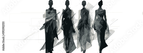 fashion model woman concept for designer , couture , high fashion , avant gard style siluette comcept 