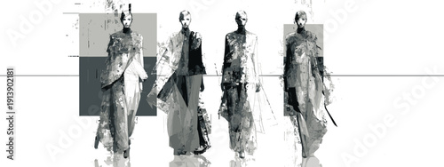 fashion model woman concept for designer , couture , high fashion , avant gard style siluette comcept 