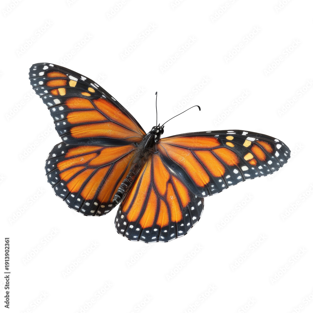 Obraz premium Monarch Butterfly with Orange Wings and Black Edges.