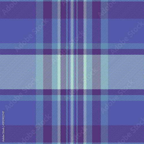Royal vector textile tartan, inspiration pattern check texture. Mexican background seamless plaid fabric in blue and violet colors.
