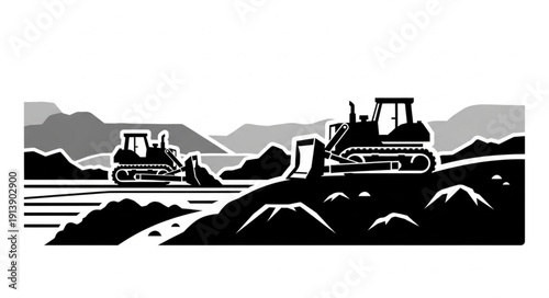 Heavy machinery excavation work in progress on a construction site.