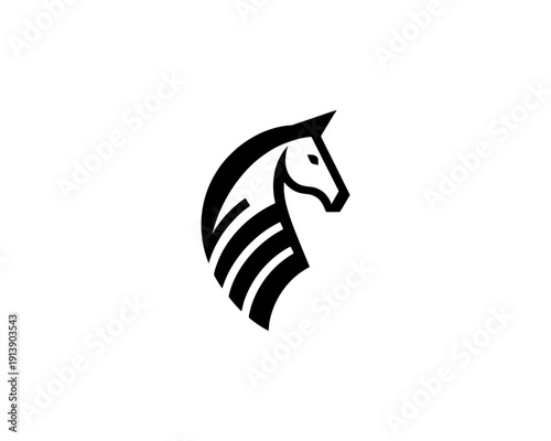 Horse head minimal silhouette vector logo for brand identity