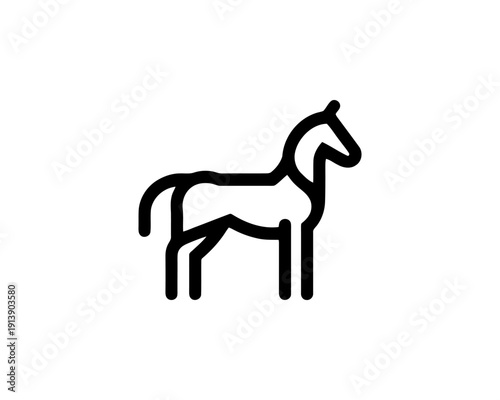Horse full body silhouette minimal vector logo for brand identity
