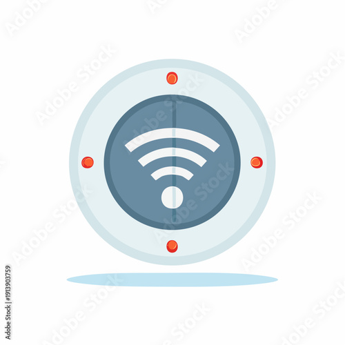 Cartoon WiFi Icon in Circle Shape: Wireless Connection Illustration