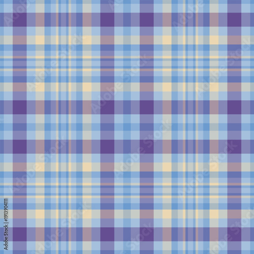 Sketch vector texture pattern, windowpane tartan textile check. Graph plaid background fabric seamless in blue and pastel colors.
