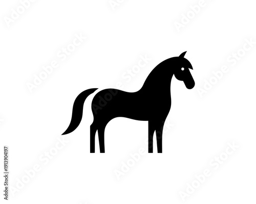 Horse full body silhouette minimal vector logo for brand identity