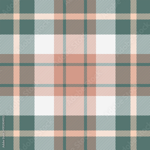 Home textile pattern background, fluffy seamless plaid fabric. Coloured tartan check texture vector in pastel and white colors.