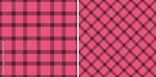 Texture textile fabric of plaid vector pattern with a seamless check tartan background. Set in dark colors for oilcloth tablecloth designs.