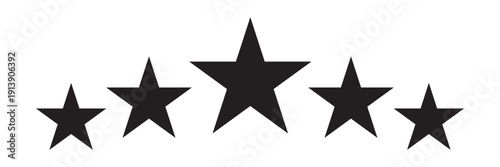Stars icons. Stars in linear flat design. Star vector icon black color, isolated. Vector illustration