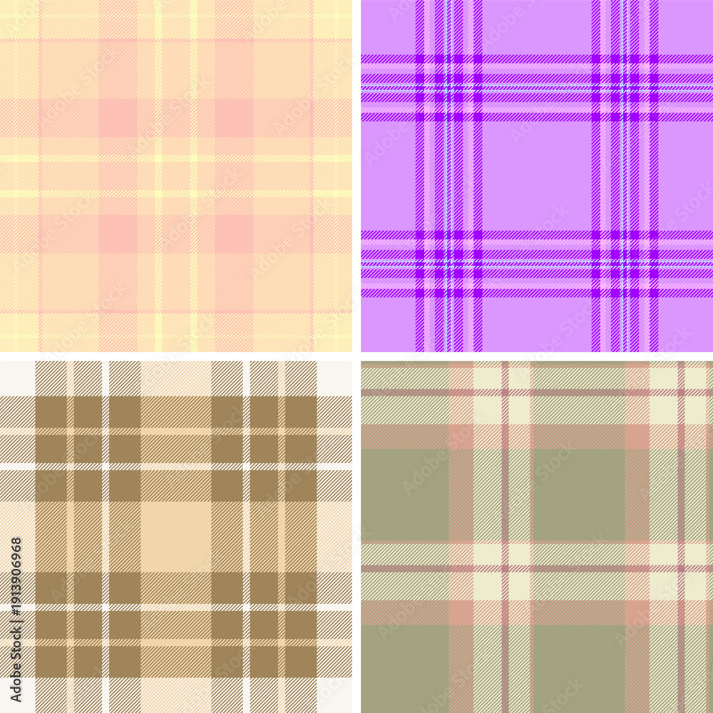 Fototapeta premium Christmas plaid pack designed for licensing projects. Market ready tartan styles suit seasonal products. Vector files stay flexible.