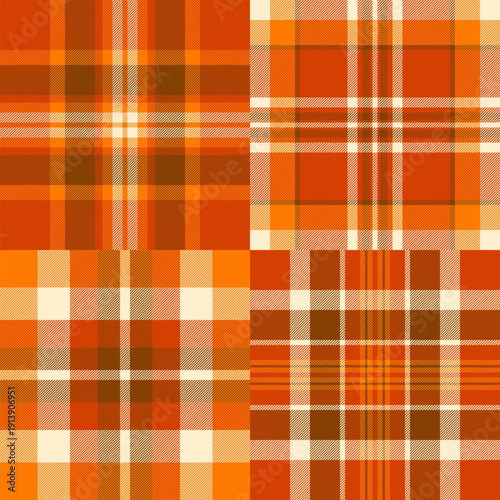 Plaid pattern set for modern graphic design, backgrounds, and wallpapers. Seamless vectors enhance websites, apps, social media content, and digital projects.