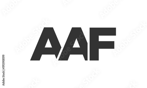AAF logo design template with strong and modern bold text. Initial based vector logotype featuring simple and minimal typography. Trendy company identity.