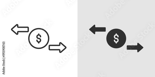 Business Transaction Icon representing financial exchanges, corporate deals, payment processing, and monetary operations in business.
