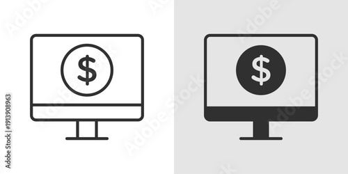 Online Banking Icon representing digital financial services, secure account management, electronic transactions, and internet-based banking solutions.