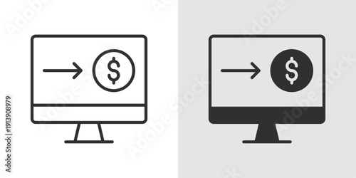 Online Loan Icon representing digital lending services, instant credit approval, loan applications, and secure internet based borrowing solutions.