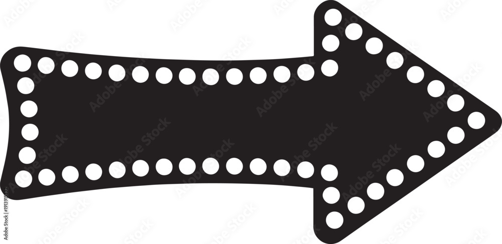 Obraz premium Retro Dotted Right Arrow Vector Icon