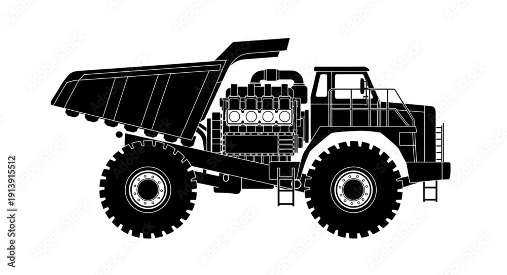 Obraz premium Heavy Duty Mining Dump Truck Vector Illustration.
