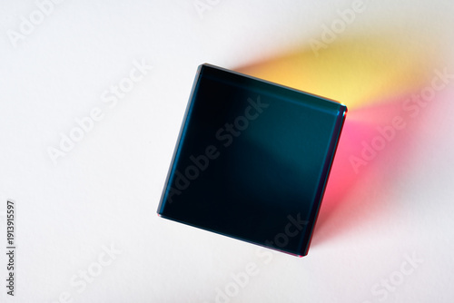 Premium Blue Transparent Cube Floating Minimal Studio Background