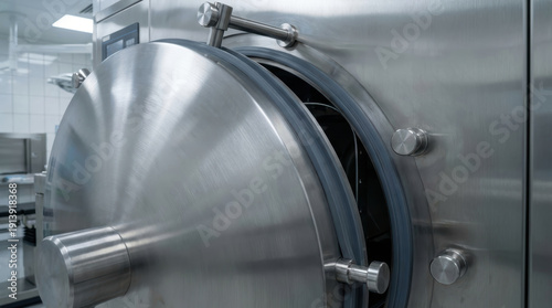 Stainless steel autoclave door sterilization chamber industrial sterilizer circular hatch metal gasket hospital equipment cleanroom medical