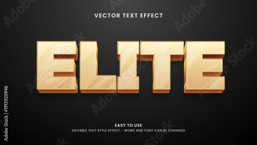 elite editable text effect 3d vector premium