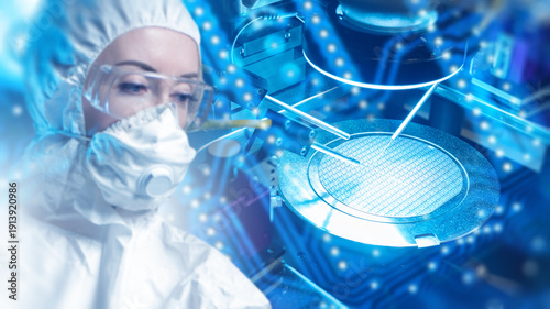 Fotografie Semiconductor laboratory, Cleanroom production