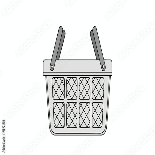 Grey Shopping Basket Icon