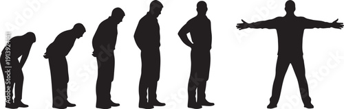 Silhouette of a man standing out from the crowd