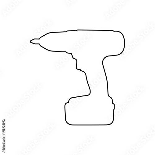 cordless drill outline icon power tool illustration