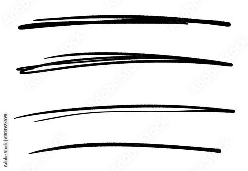 Принти на полотні Hand drawn grunge brush black stroke lines collection marker line set isolated o