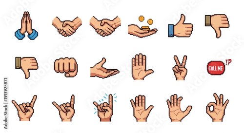 Hand Gestures and Signs in Various Positions.