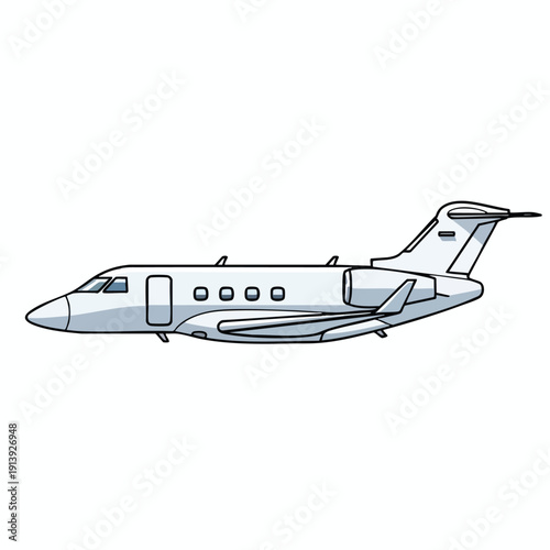 Private Business Jet in Clear Sky During Daytime