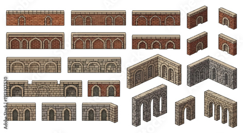 3D Architectural Building Elements and Details.