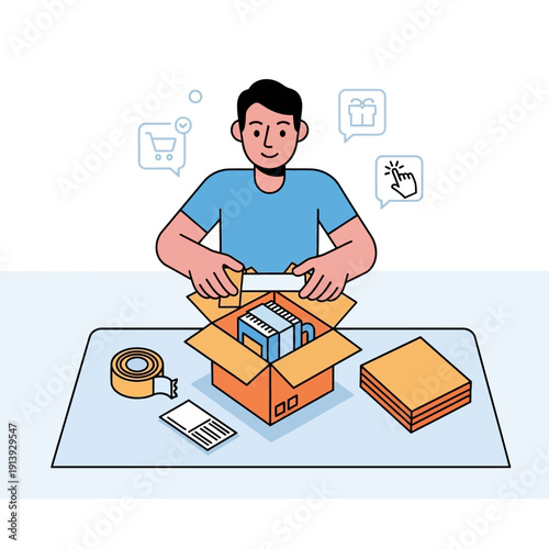 Man opening a delivery parcel box.