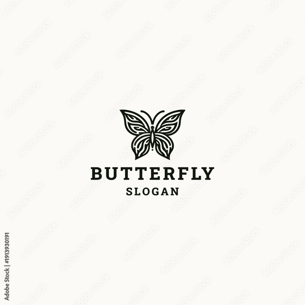 Fototapeta premium Butterfly logo style icon design template vector illustration