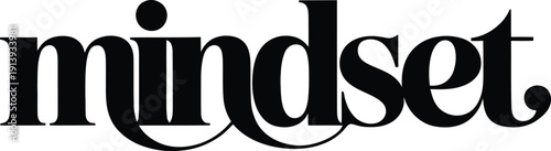 Mindset elegant script typography sticker for personal growth and motivation themes