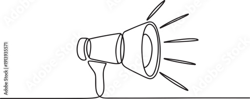 Line continuous drawing vector Searchlight icon.one line vector illustration with white background