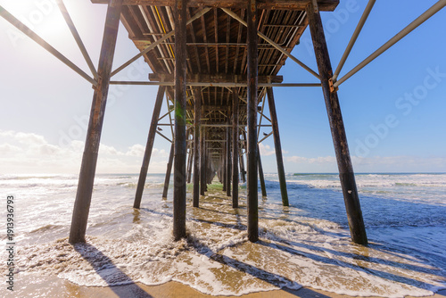 Wallpaper Mural Oceanside Pier View from Underneath Wooden Structure in California Torontodigital.ca