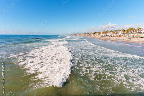 Wallpaper Mural Sunny Coastal View of Oceanside Beach and Waves in Southern California Torontodigital.ca