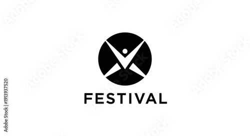 Festival logo design with abstract symbol and text.