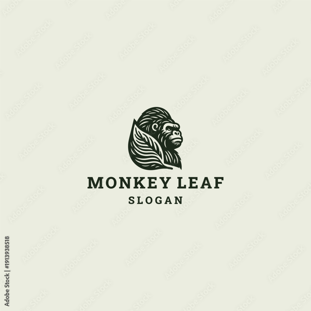 custom made wallpaper toronto digitalMonkey leaf logo design template vector illustration