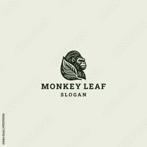 Wallpaper Mural Monkey leaf logo design template vector illustration Torontodigital.ca