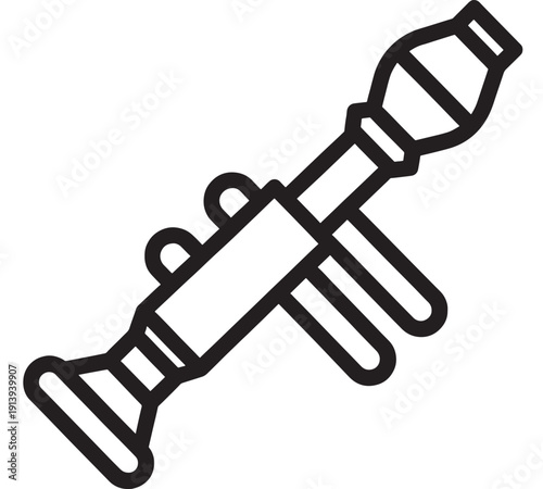 Syringe icon in bold outline style, medical injection tool symbol isolated on white background for healthcare, vaccination, medicine, pharmacy, and hospital UI design