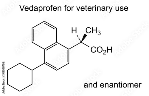 Vedaprofen for veterinary use, chemical structure of vedaprofen for veterinary use, drug substance