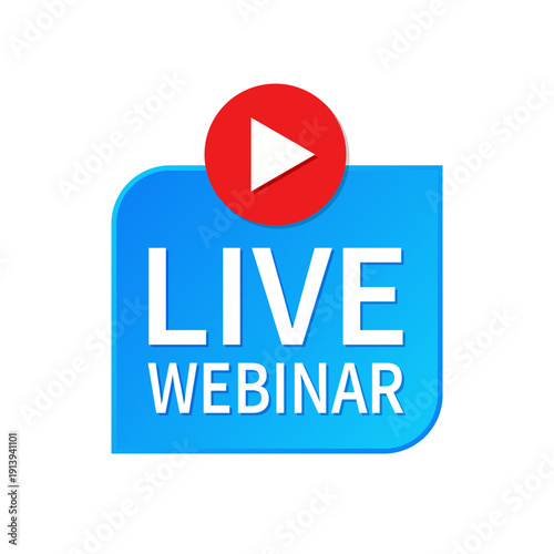 Live webinar. Live broadcast for online education and online business. Vector illustration.