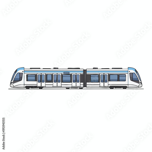 Modern Lightweight Electric Train Commuter Vehicle for Public Transit Systems