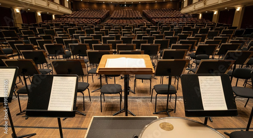 Wallpaper Mural Empty Concert Hall with Music Stands Torontodigital.ca