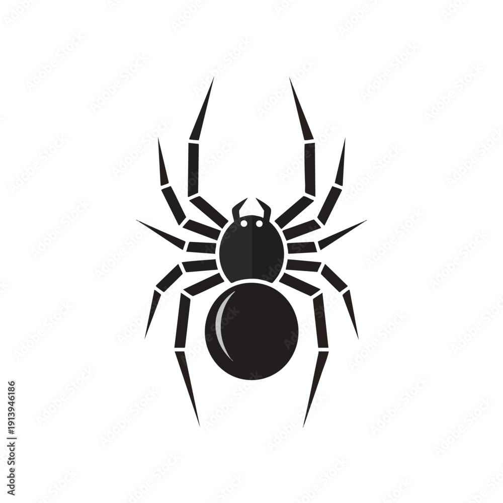 Fototapeta premium Black Spider Silhouette Illustration